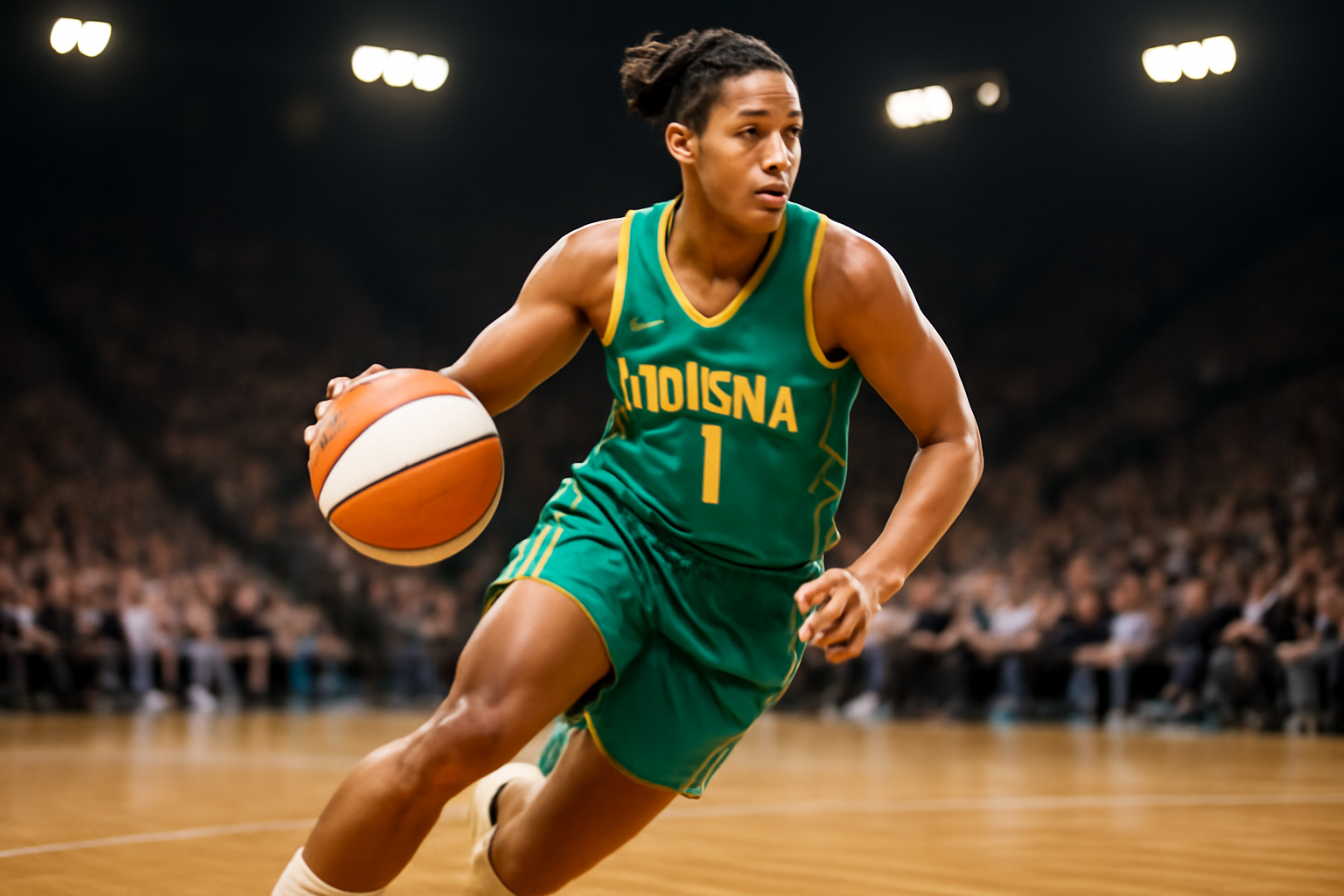 Indiana Fever guard Sophie Cunningham dribbling the ball during a WNBA game