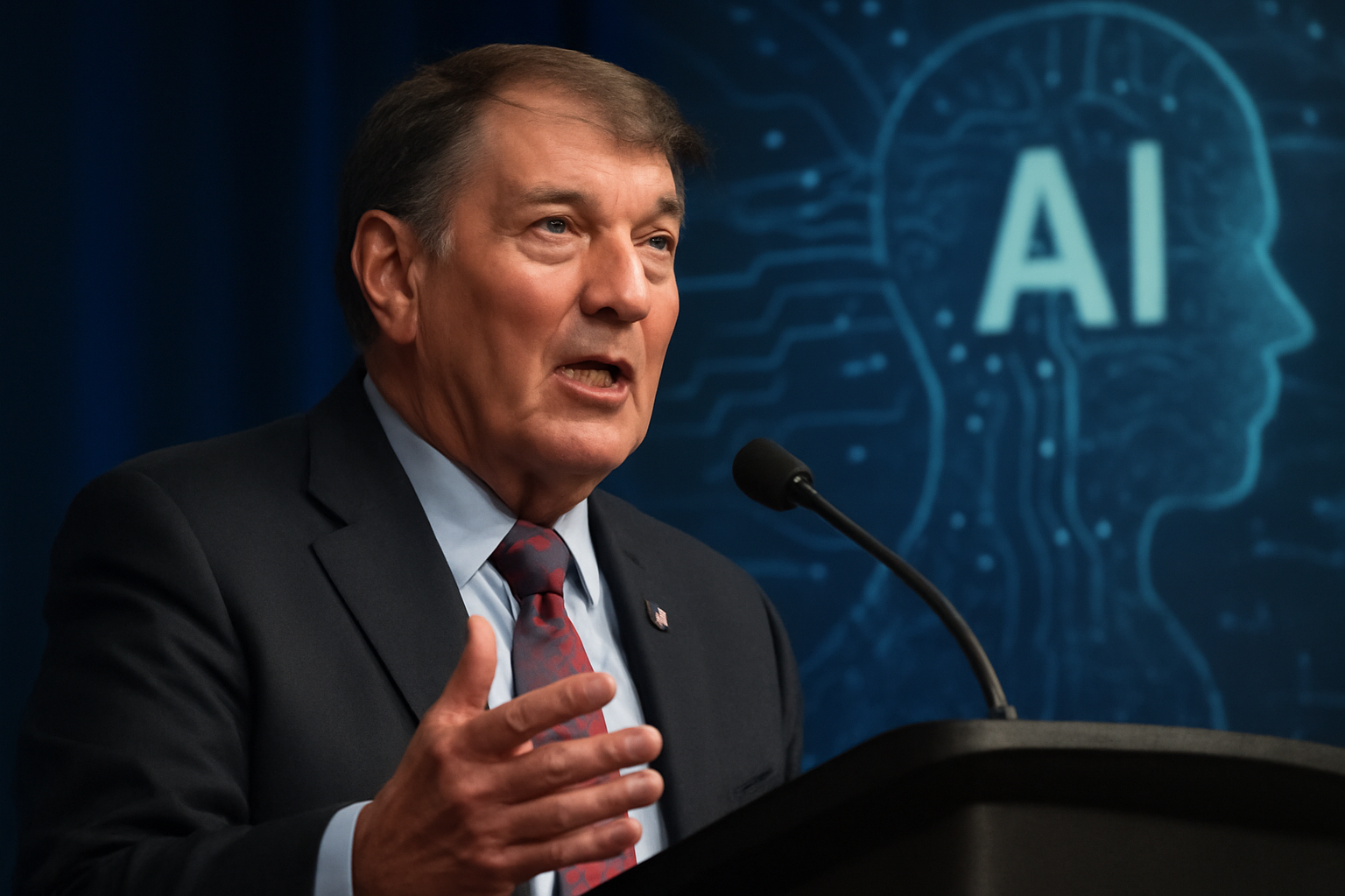 Senator Mike Rounds speaking at a political event