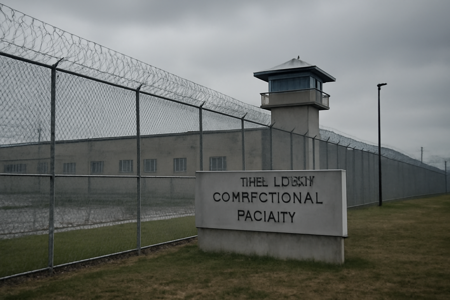 Exterior of a Tennessee state correctional facility under overcast sky