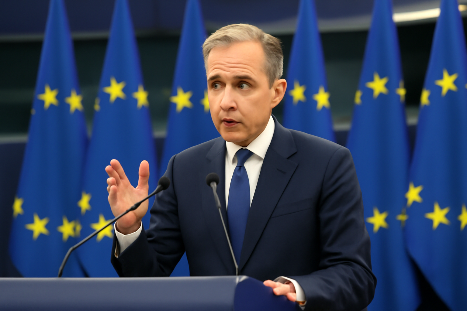 Mark Carney speaking at the European Parliament in Strasbourg