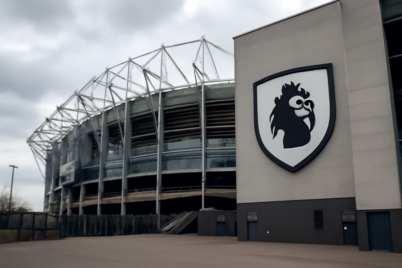 Manchester City's Etihad Stadium exterior under overcast sky