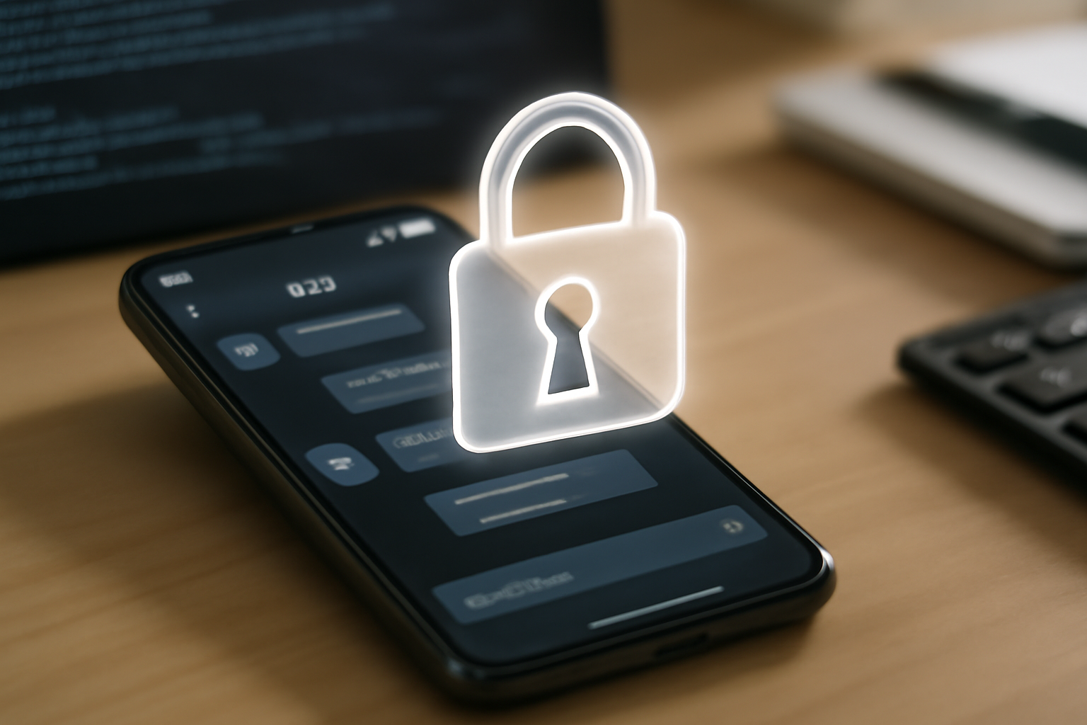 A smartphone screen displaying a Meta Muse AI chat interface beside a padlock icon symbolizing a data privacy issue