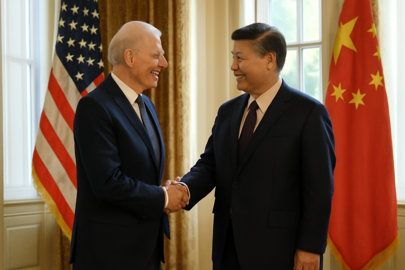 Xi Jinping and Donald Trump standing together at a White House meeting