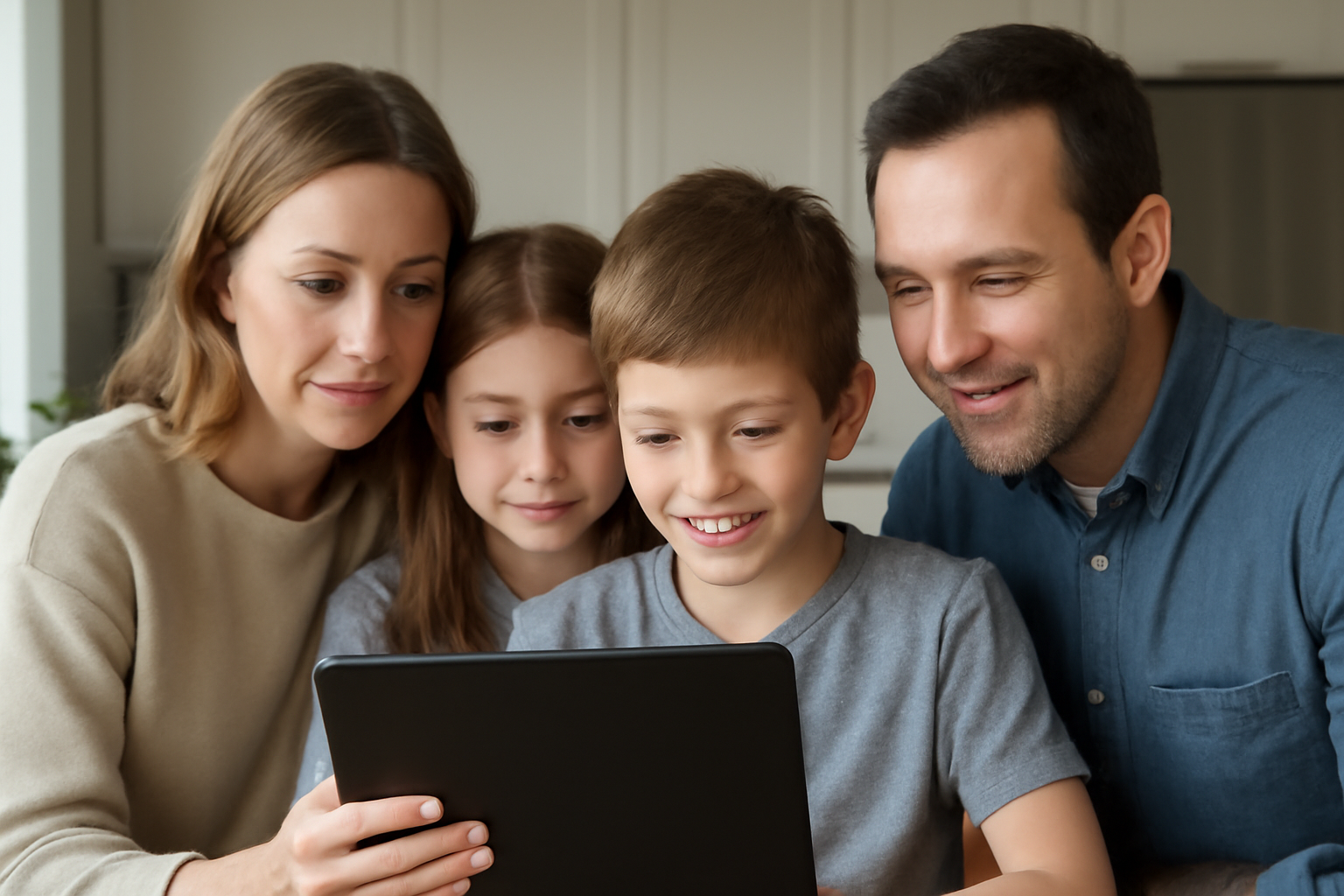 Google's CC AI agent interface on a family tablet