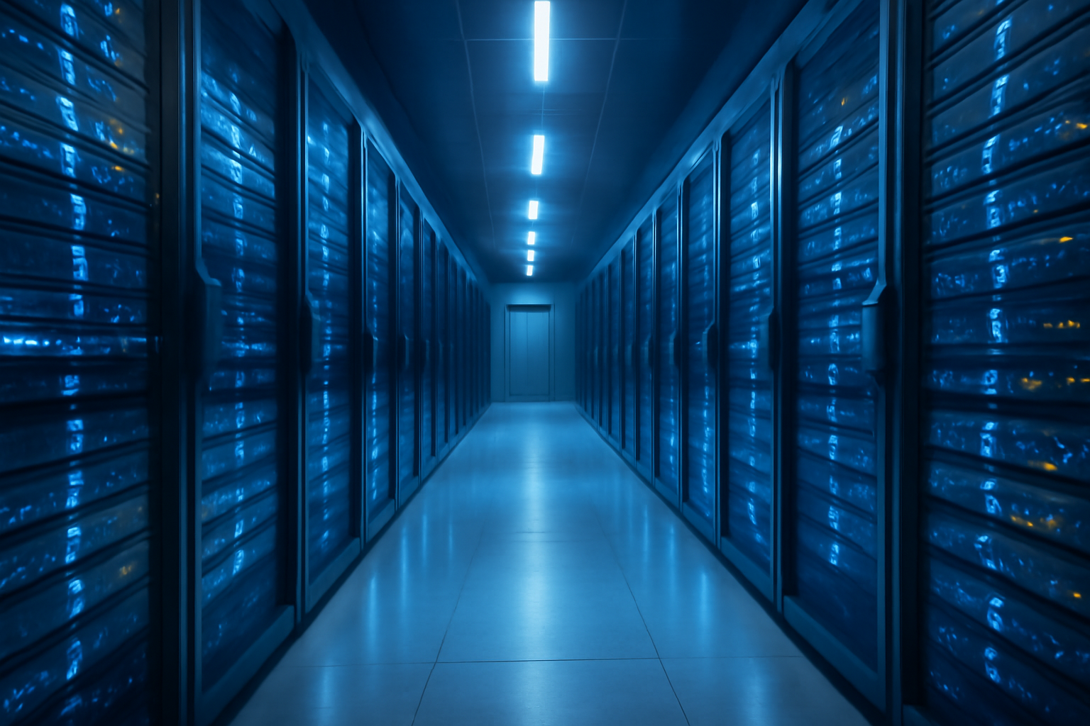 Server racks in a data center displaying Akamai and Anthropic branding to represent a multibillion-dollar cloud computing contract