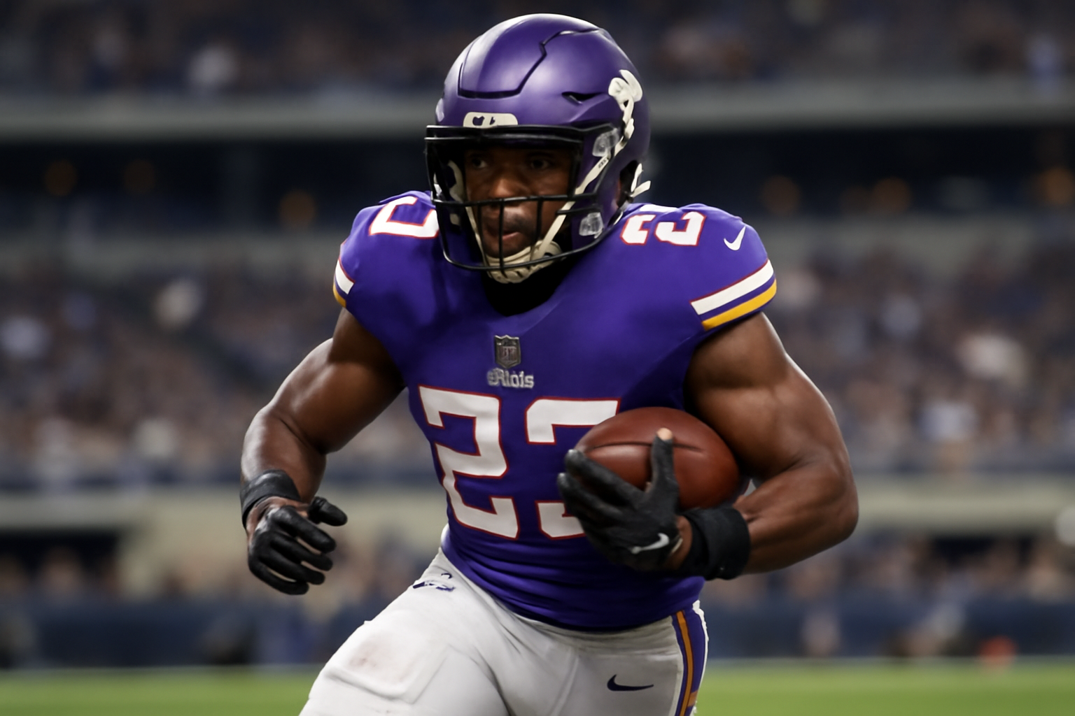 Minnesota Vikings running back Jordan Mason during a game.