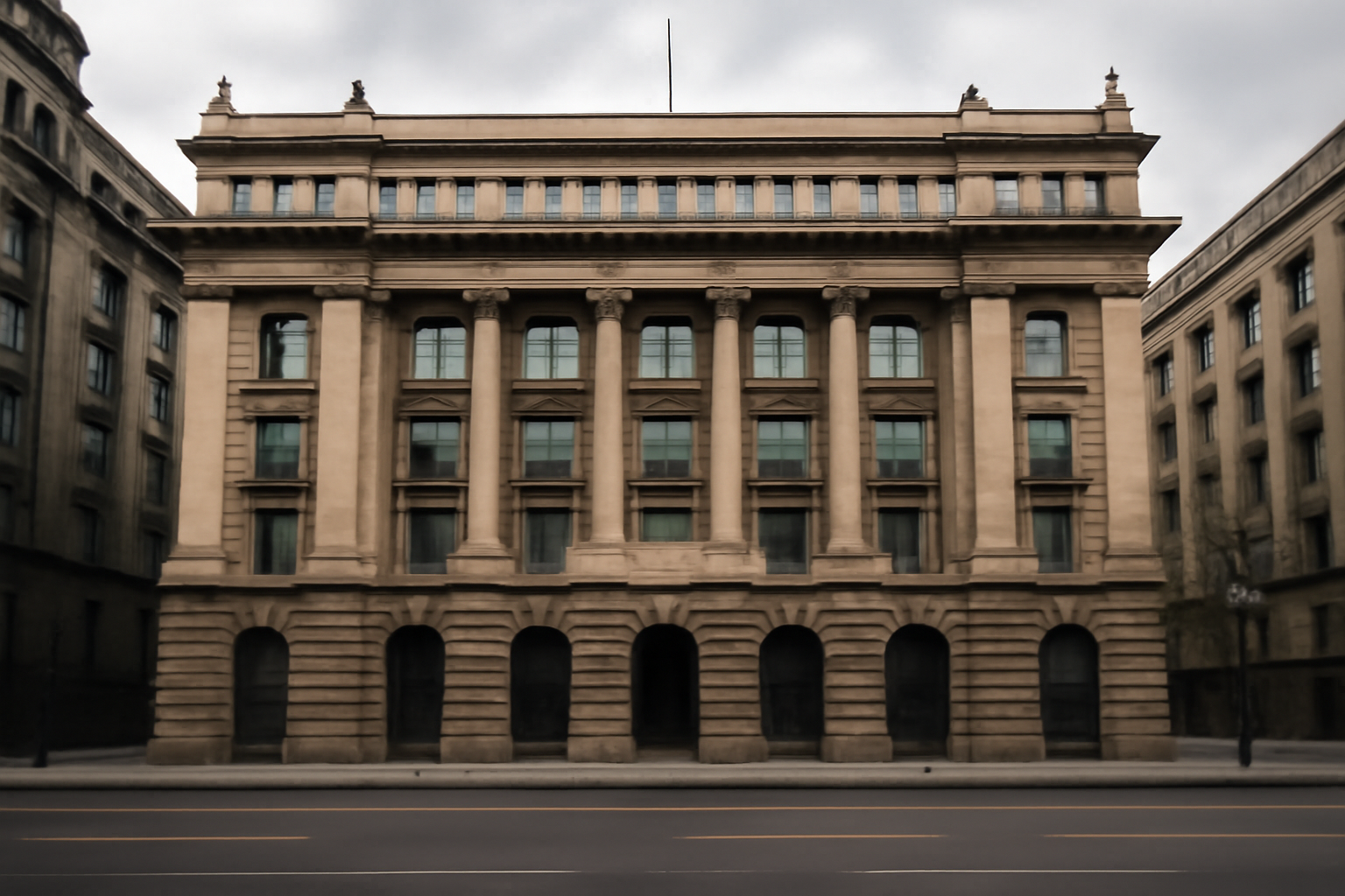 Exterior of the Bank of Mexico headquarters building in Mexico City
