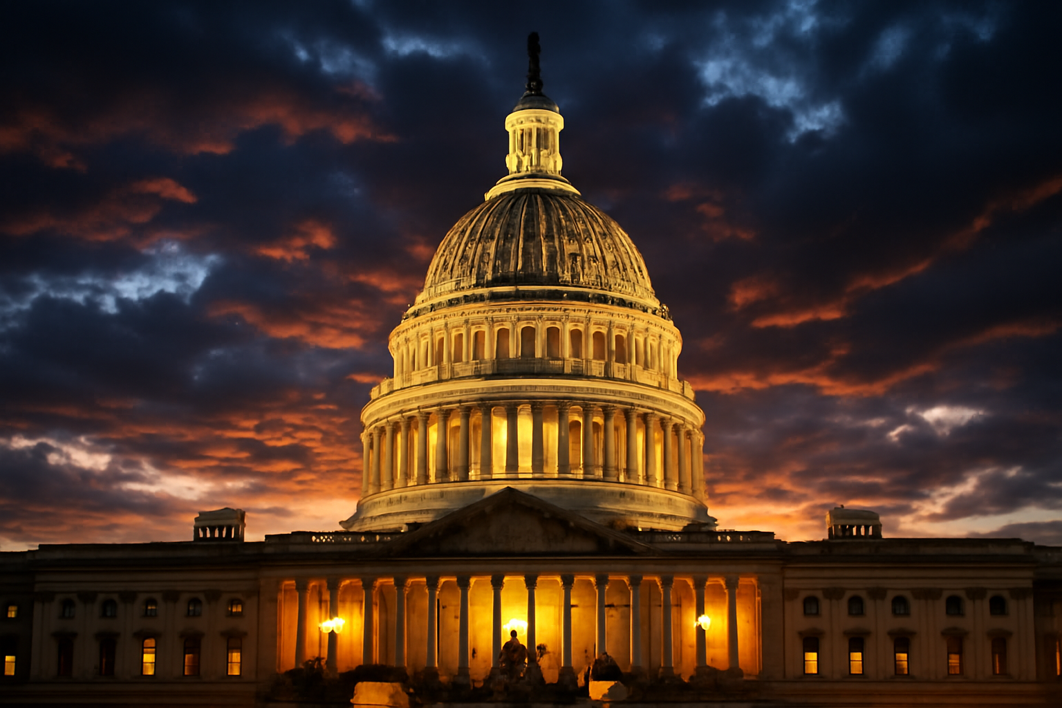 U.S. Capitol building at dusk ahead of November midterm elections