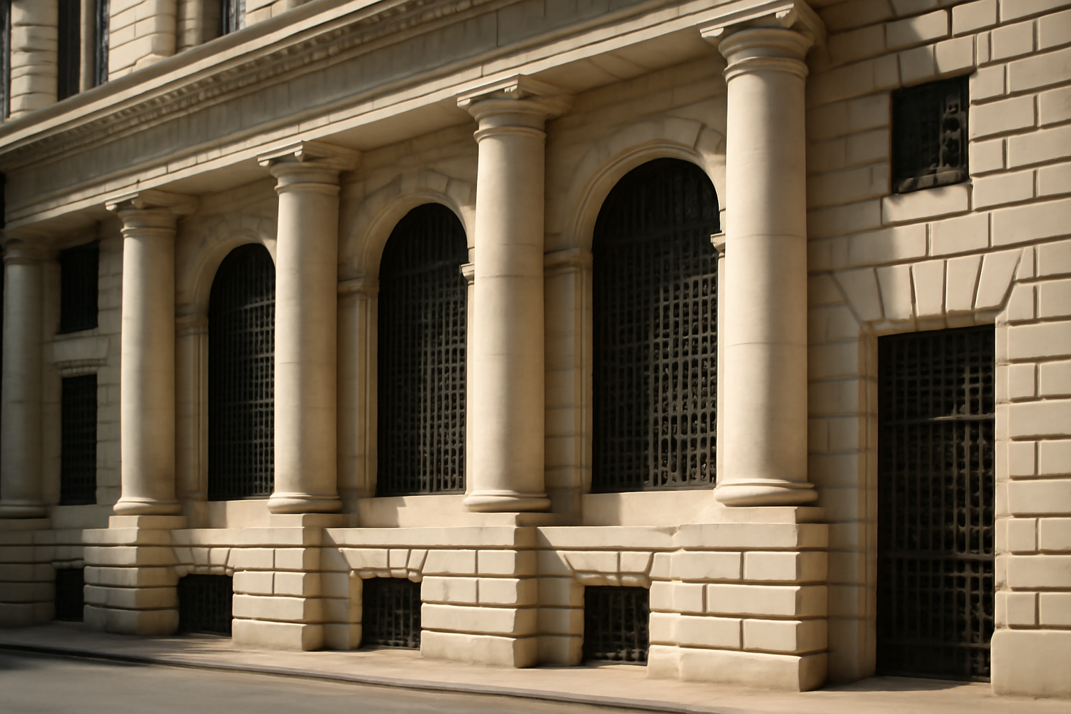 Federal Reserve Bank of New York building exterior in lower Manhattan
