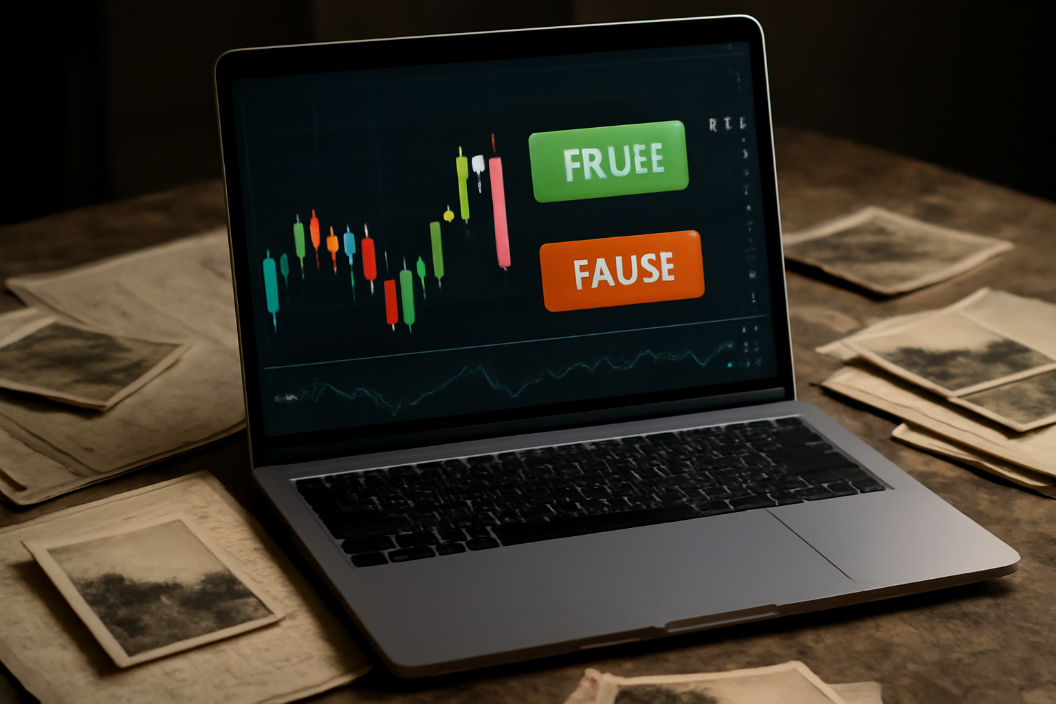 Trading screen showing true and false price bars for a disputed historical event market