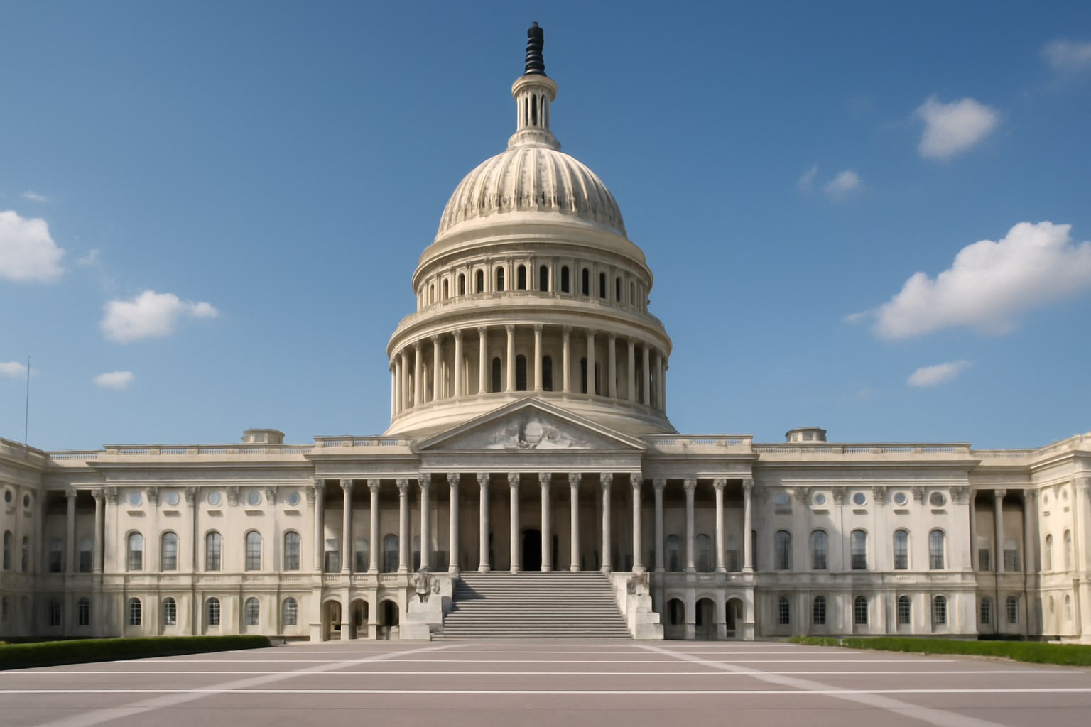 The U.S. Capitol dome under a clear afternoon sky