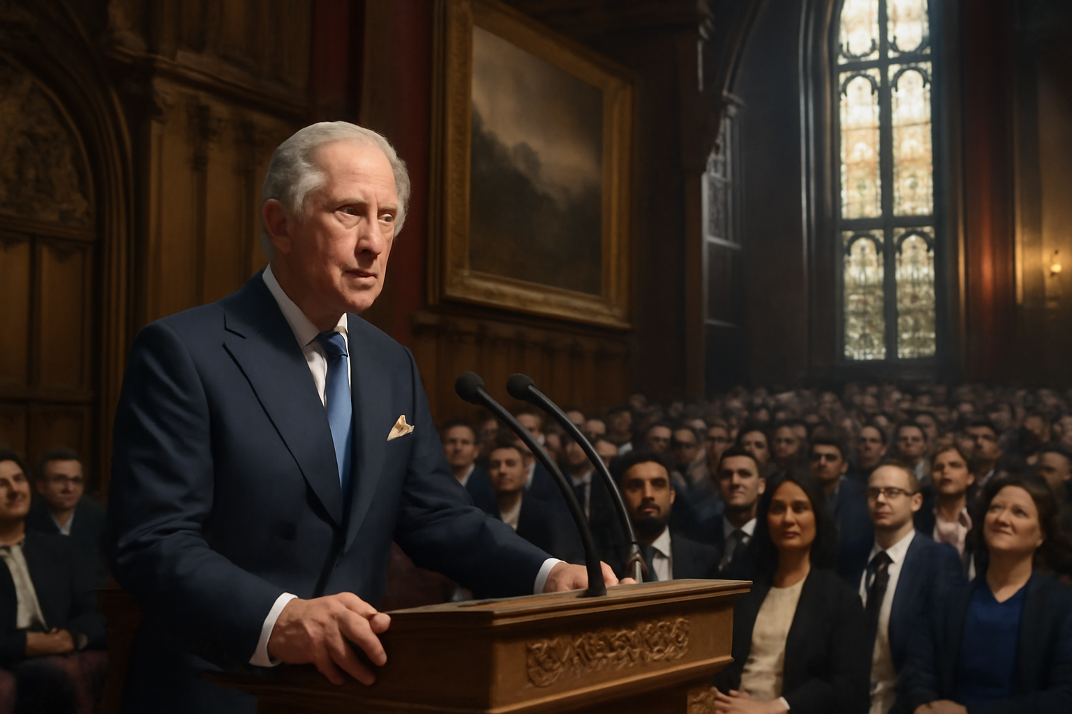 King Charles speaking at an AI summit in Scotland