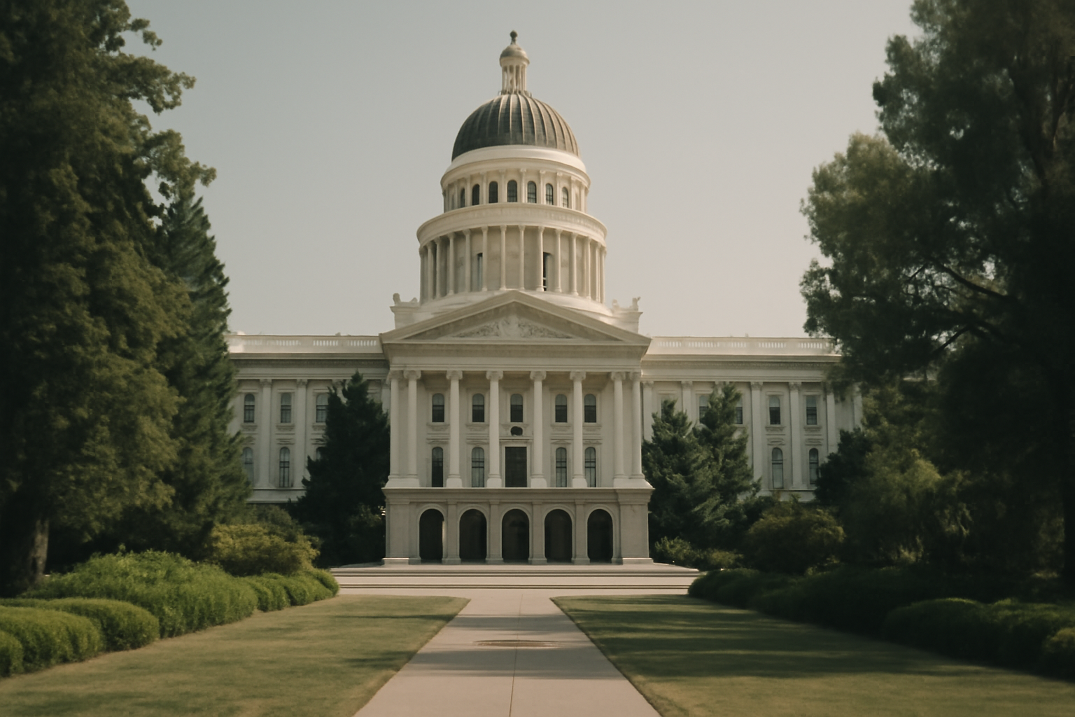 California state capitol building in Sacramento under a clear sky