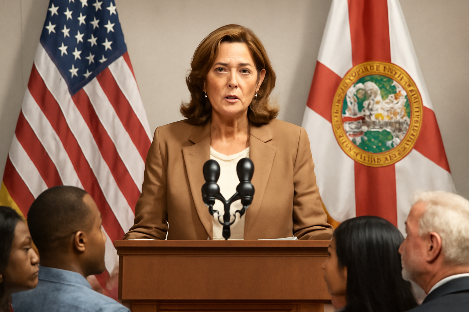 María Elvira Salazar speaking at a political event