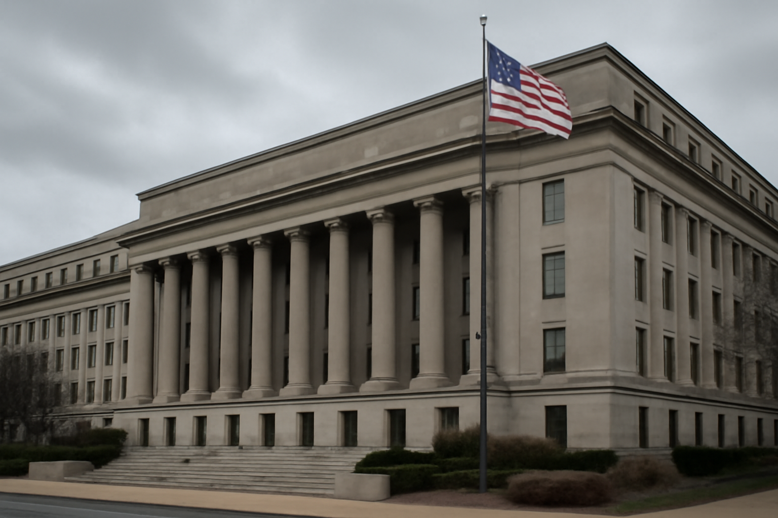 Exterior of a National Institutes of Health federal building under a clear sky
