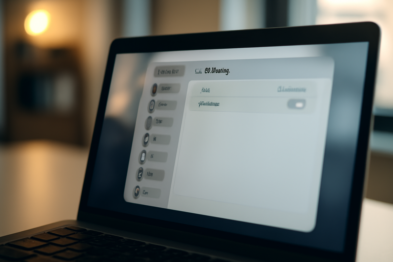 MacBook screen showing macOS privacy settings with Full Disk Access permission toggle highlighted