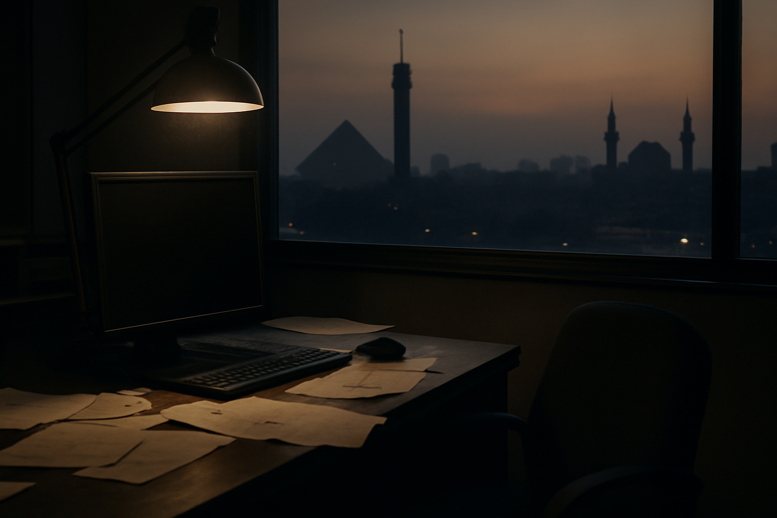 Six photos of Egyptian journalists from Matsadaash arranged in a grid