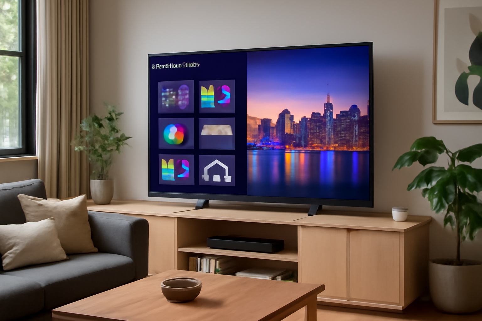 Roku Labs hub interface on a TV screen