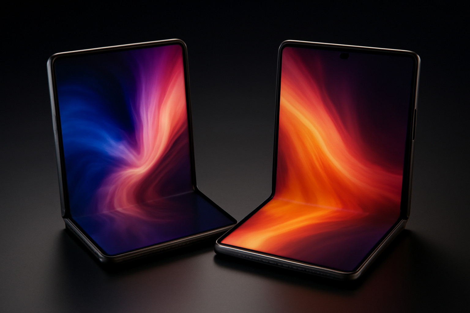 Samsung Galaxy Z Fold 8 and Z Fold 8 Ultra foldable phones shown open side by side