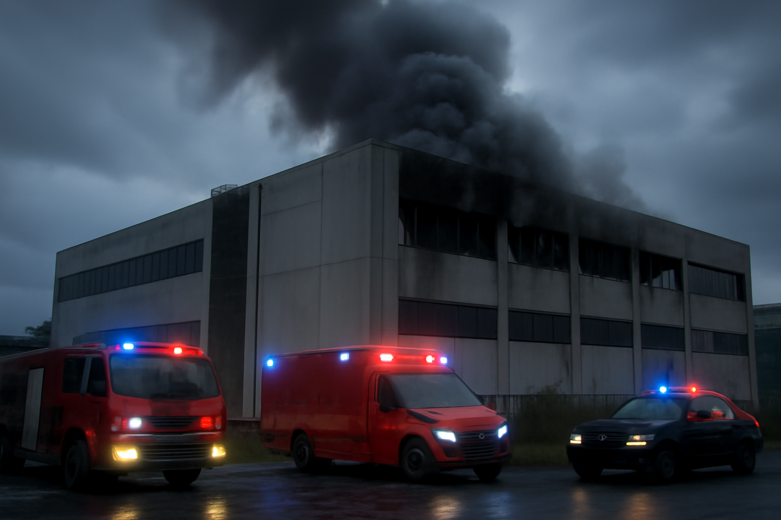 Smoke rising from a damaged data center building near Moscow after a drone strike