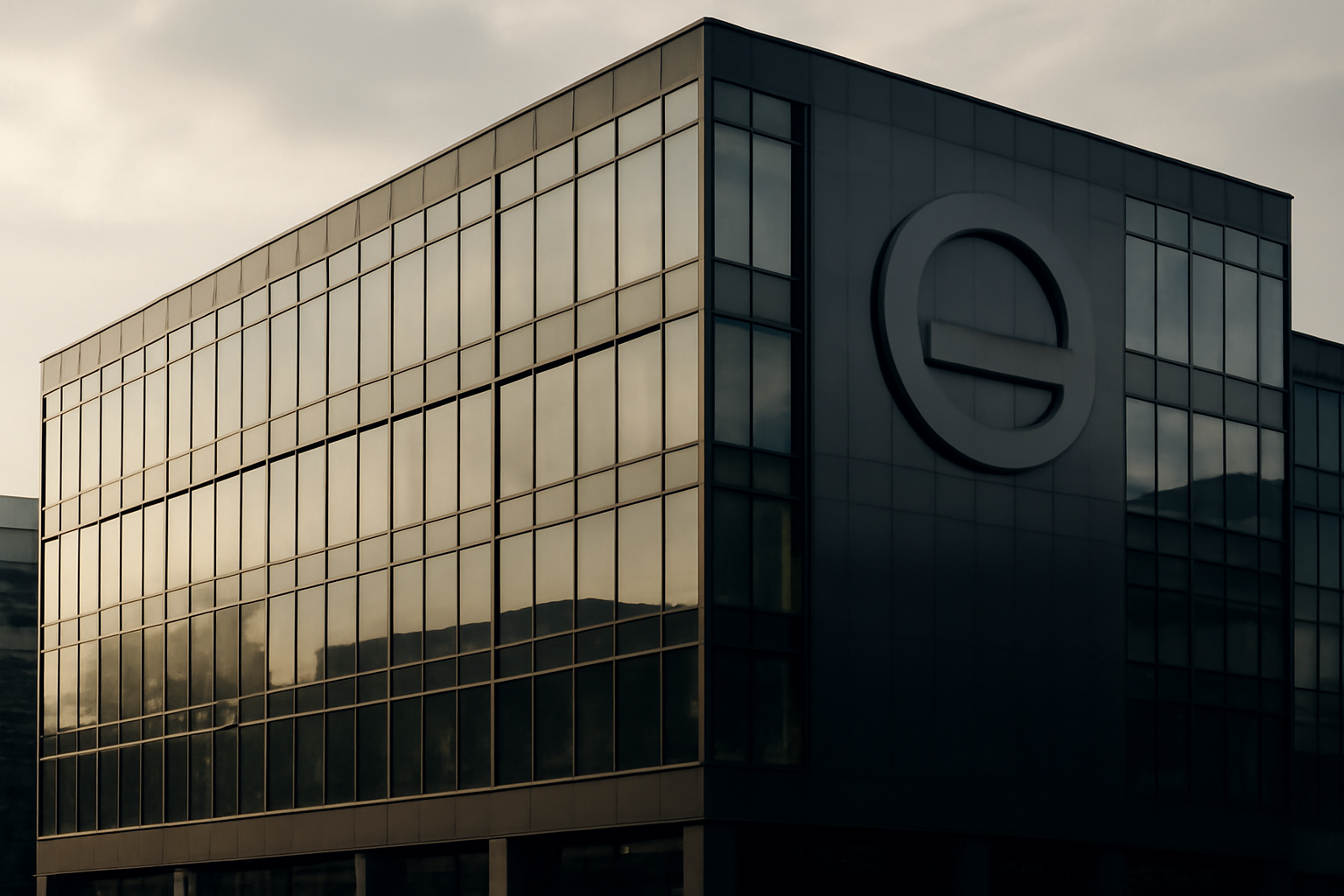 Exterior of a Walt Disney Company office building with the company logo visible on signage