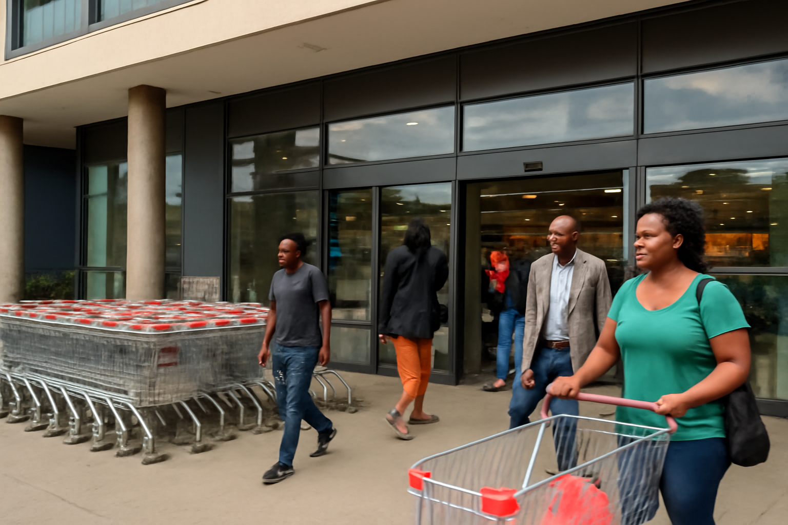 Exterior of a Quickmart supermarket storefront in Nairobi, Kenya