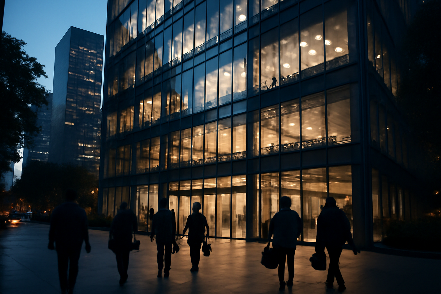 Exterior of a San Francisco office building with Anthropic signage during an investor event