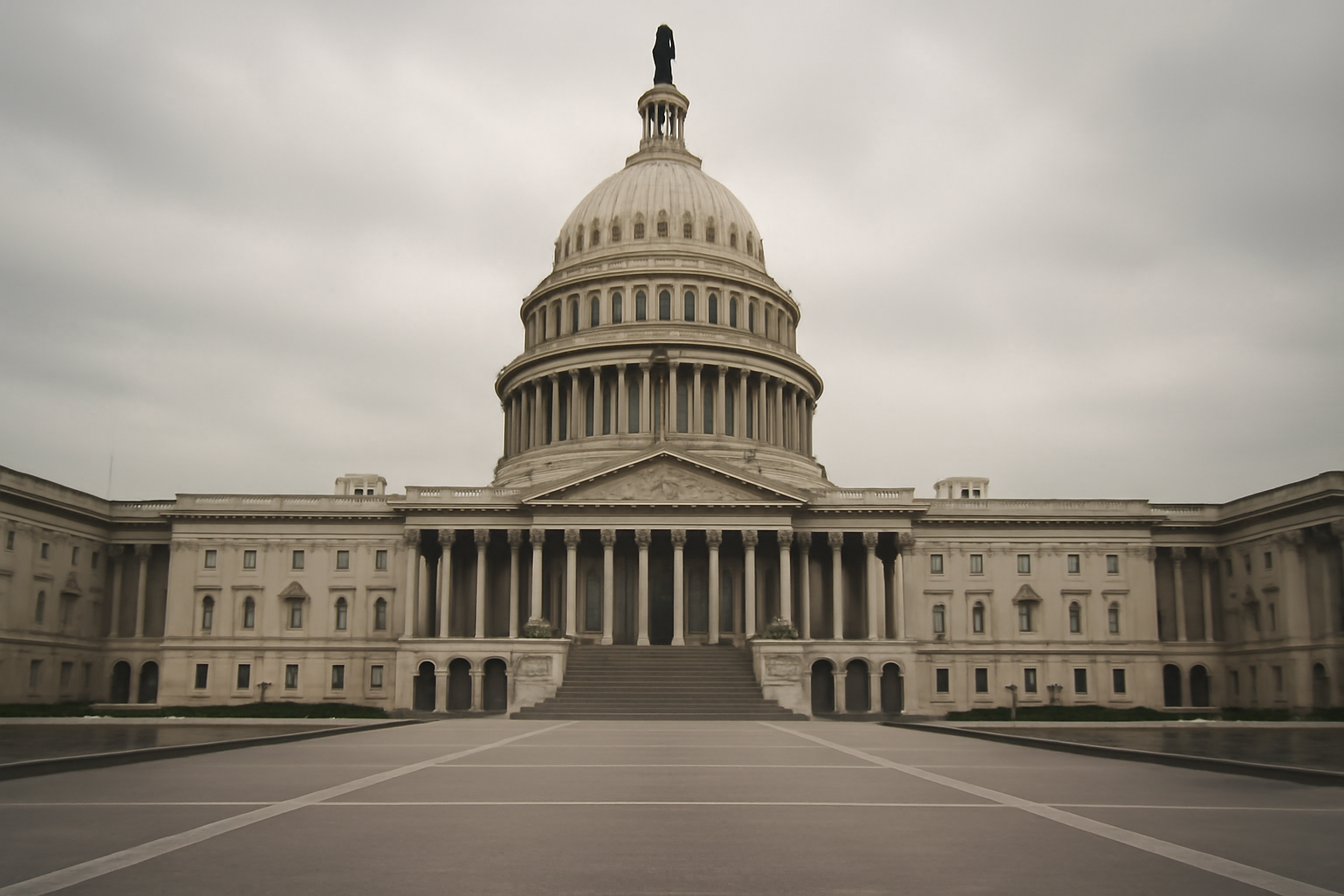 Exterior view of the U.S. Capitol dome under an overcast Washington sky