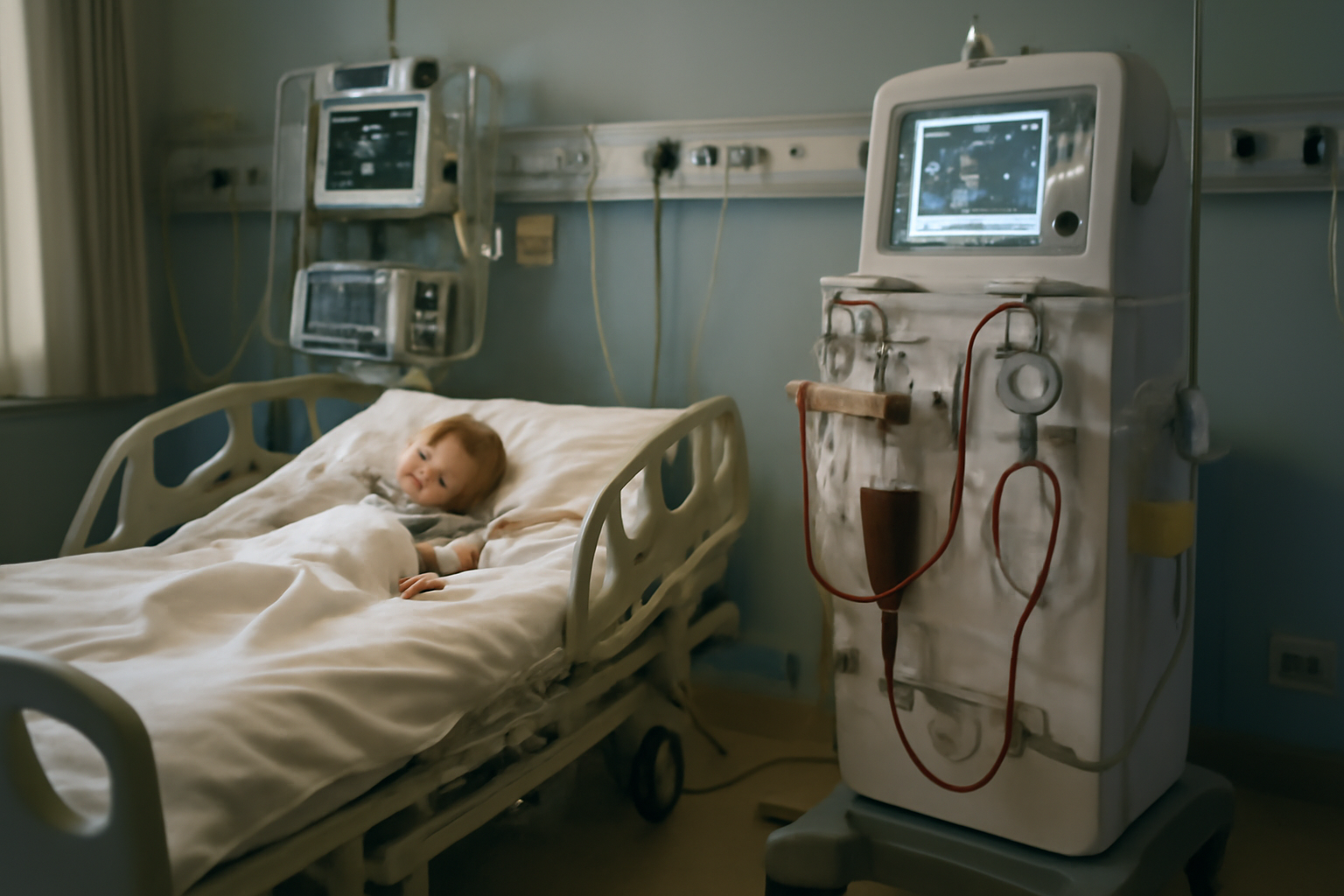 Pediatric intensive care unit equipment used for blood-purification treatment