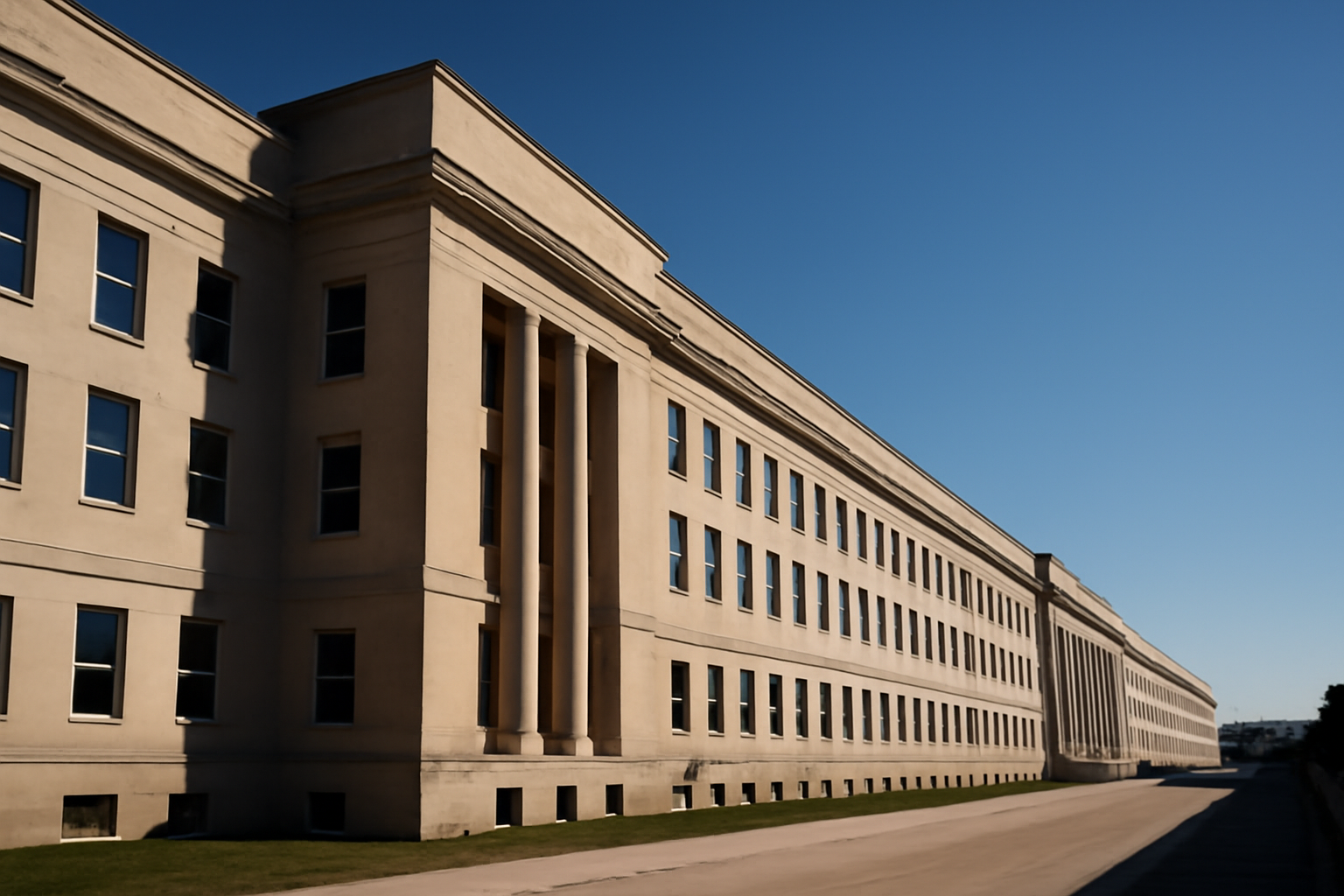 Exterior view of the Pentagon building under daytime sky