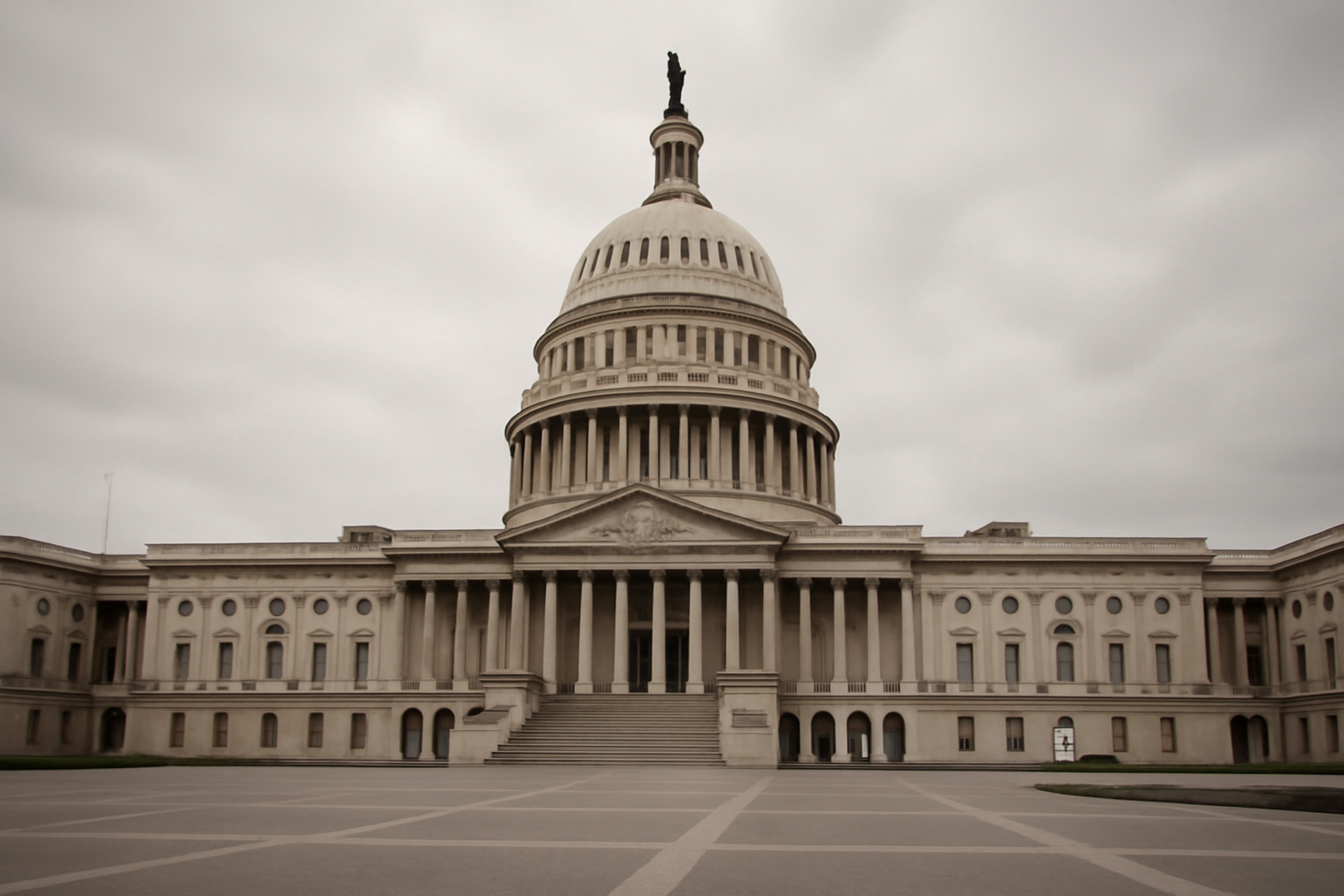 U.S. Capitol dome under daytime sky with Senate office buildings in foreground