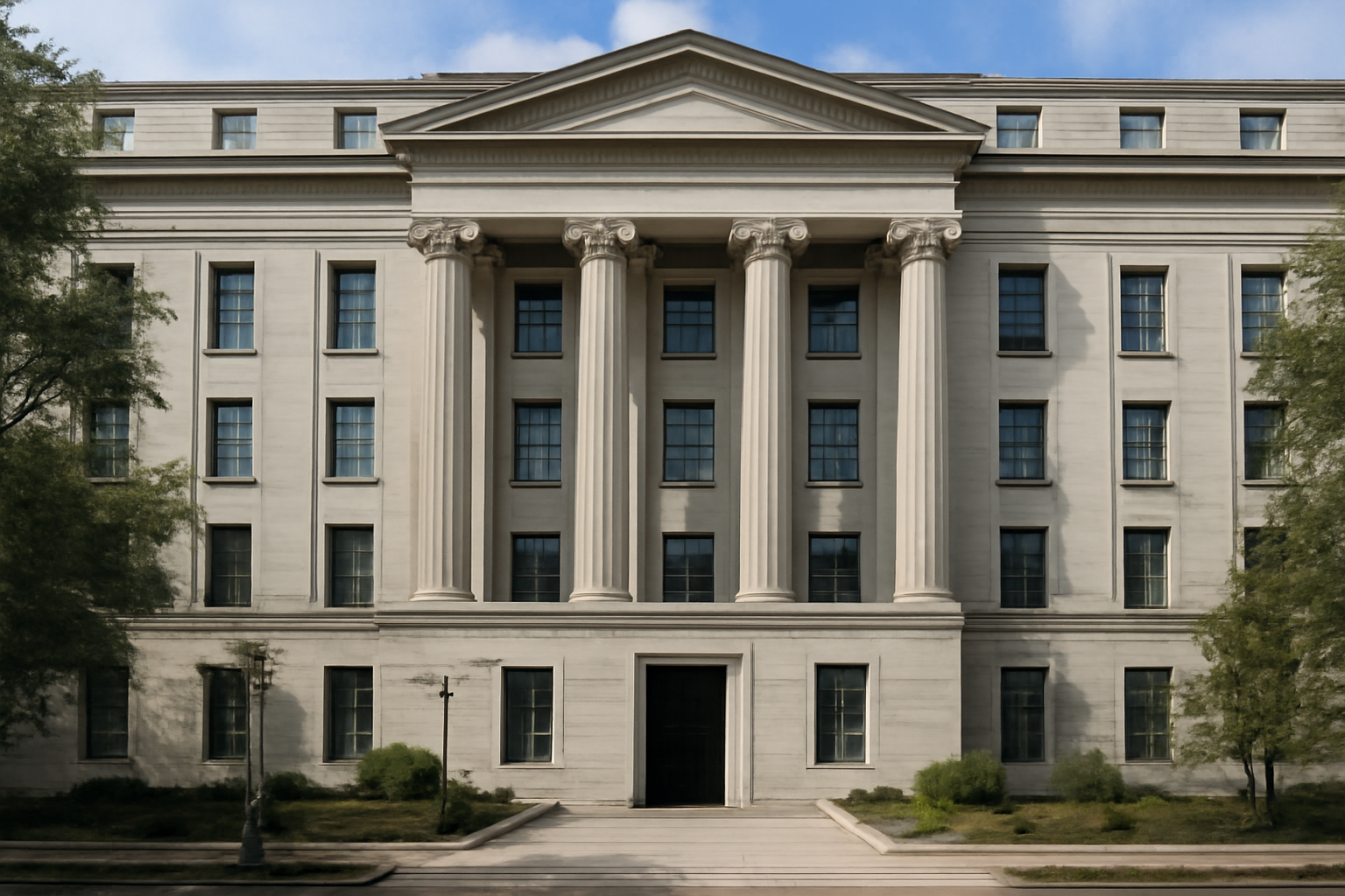 Exterior view of the U.S. Department of Justice headquarters building in Washington, D.C.