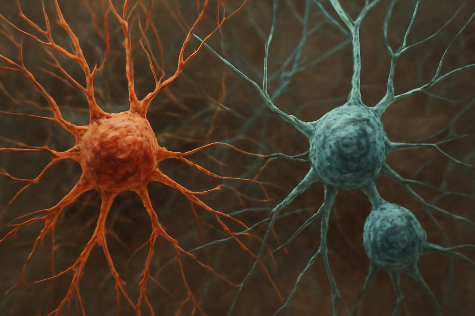 Microscopic view of human brain cells integrated into a mouse brain