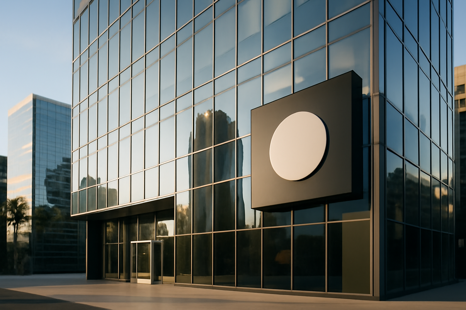 Netflix corporate office exterior in Los Angeles with company signage