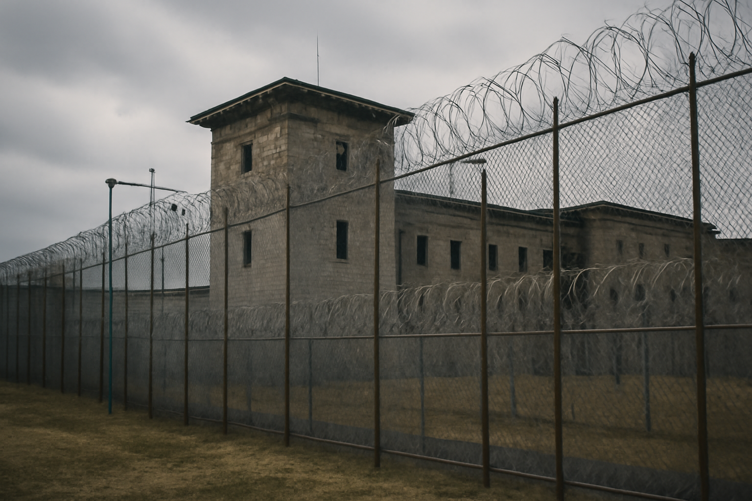 Exterior of a Tennessee state correctional facility under overcast sky