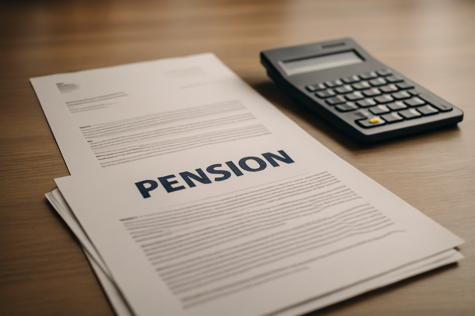 Stack of UK pension paperwork and an HMRC tax letter on a desk