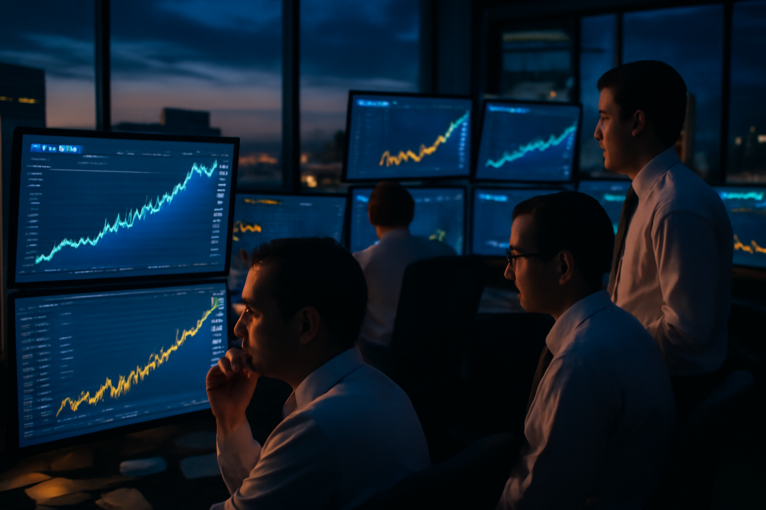 Rows of government bond yield data displayed on a financial trading screen