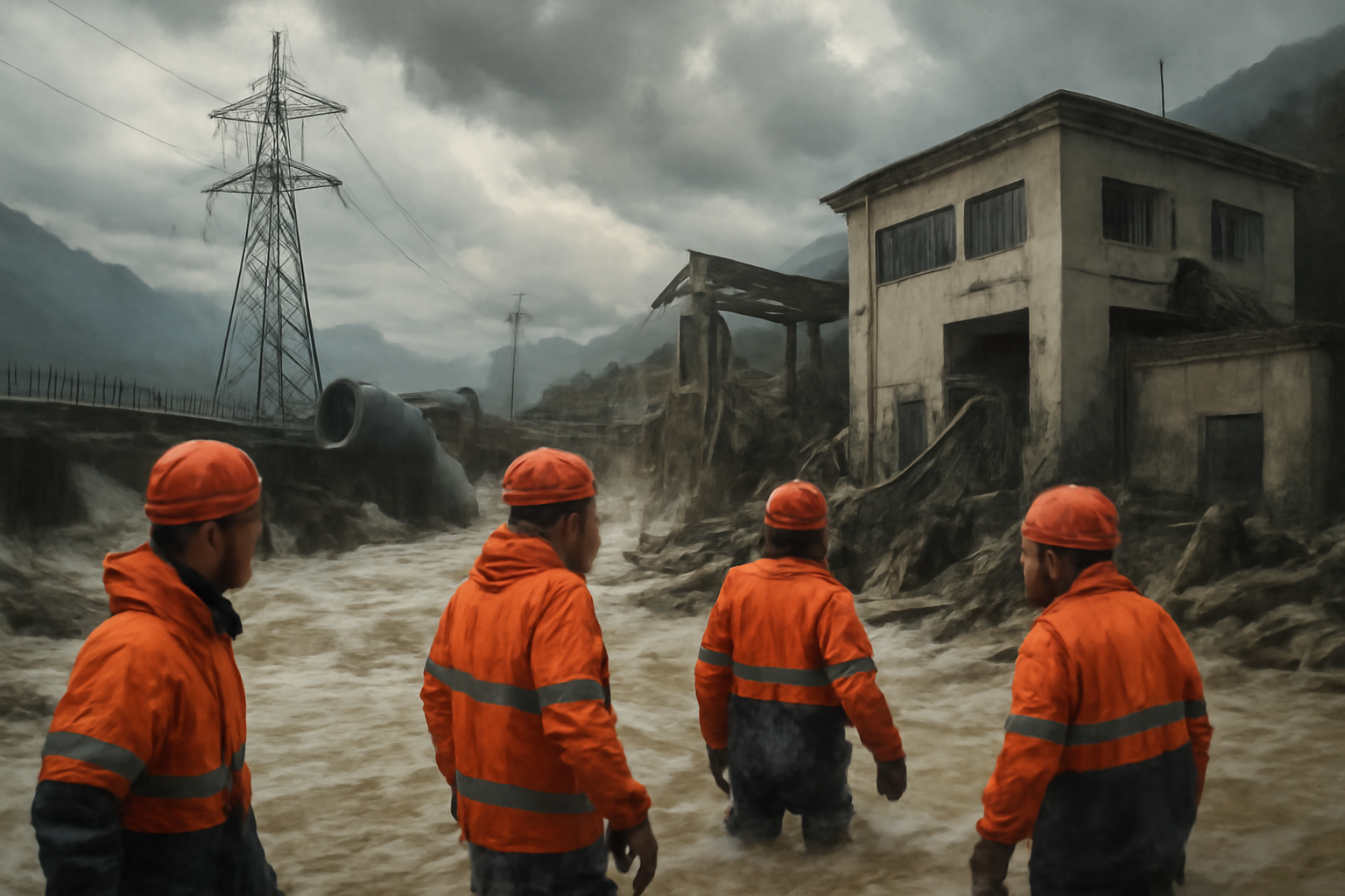 Rescue operation at Chillime Hydropower Plant in Nepal