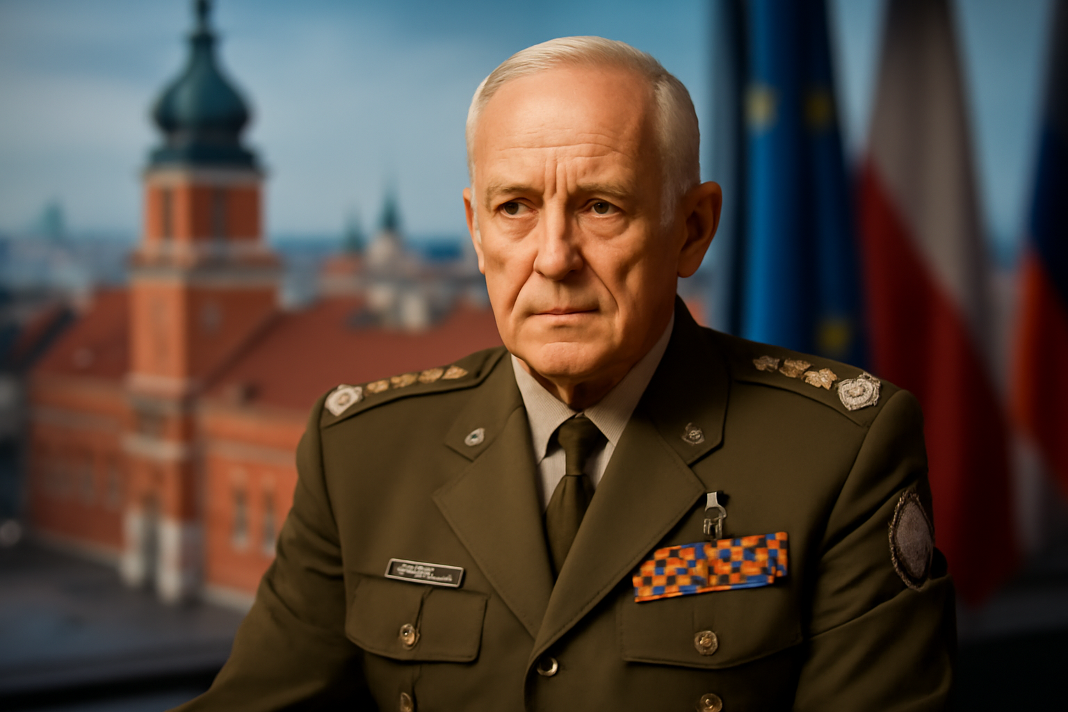 NATO Supreme Allied Commander Europe speaking during a television interview in Warsaw