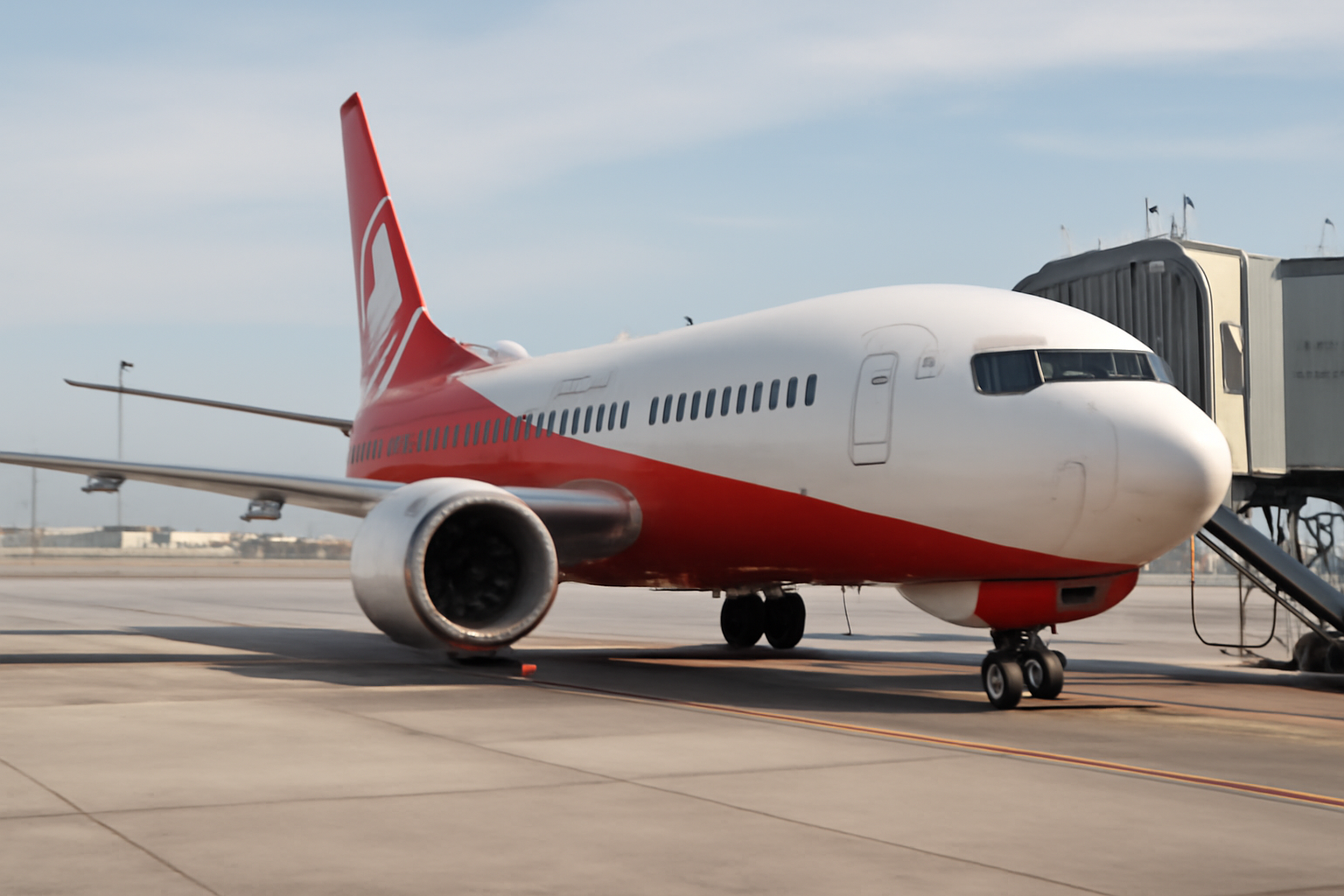 Boeing 737 Max aircraft painted in Turkish Airlines livery parked on an airport tarmac