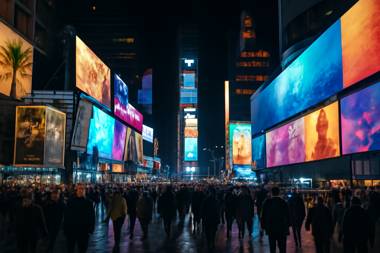 A digital billboard advertisement in Times Square at night promoting a sports betting platform