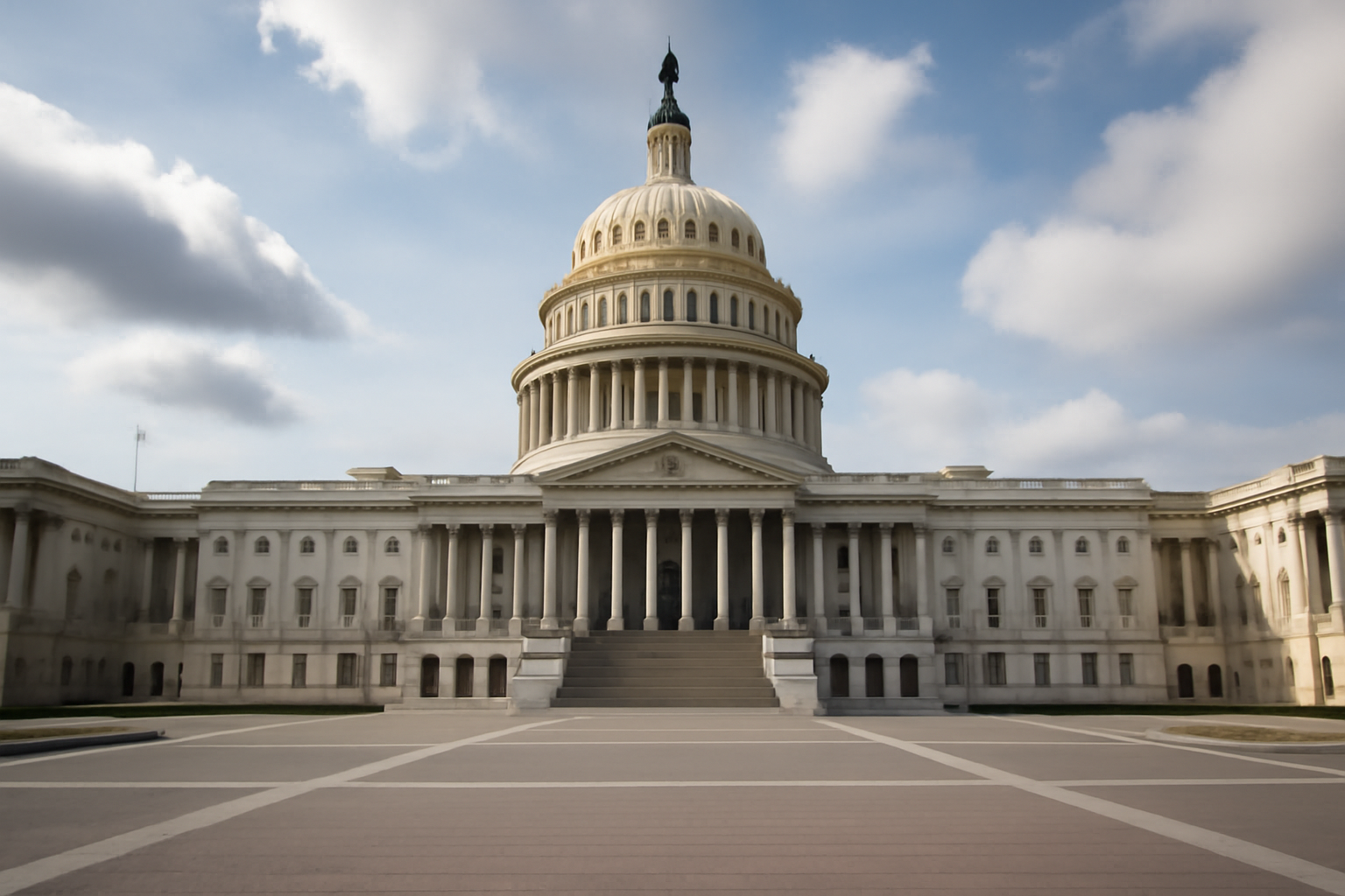 Exterior of the U.S. Capitol building under a clear afternoon sky