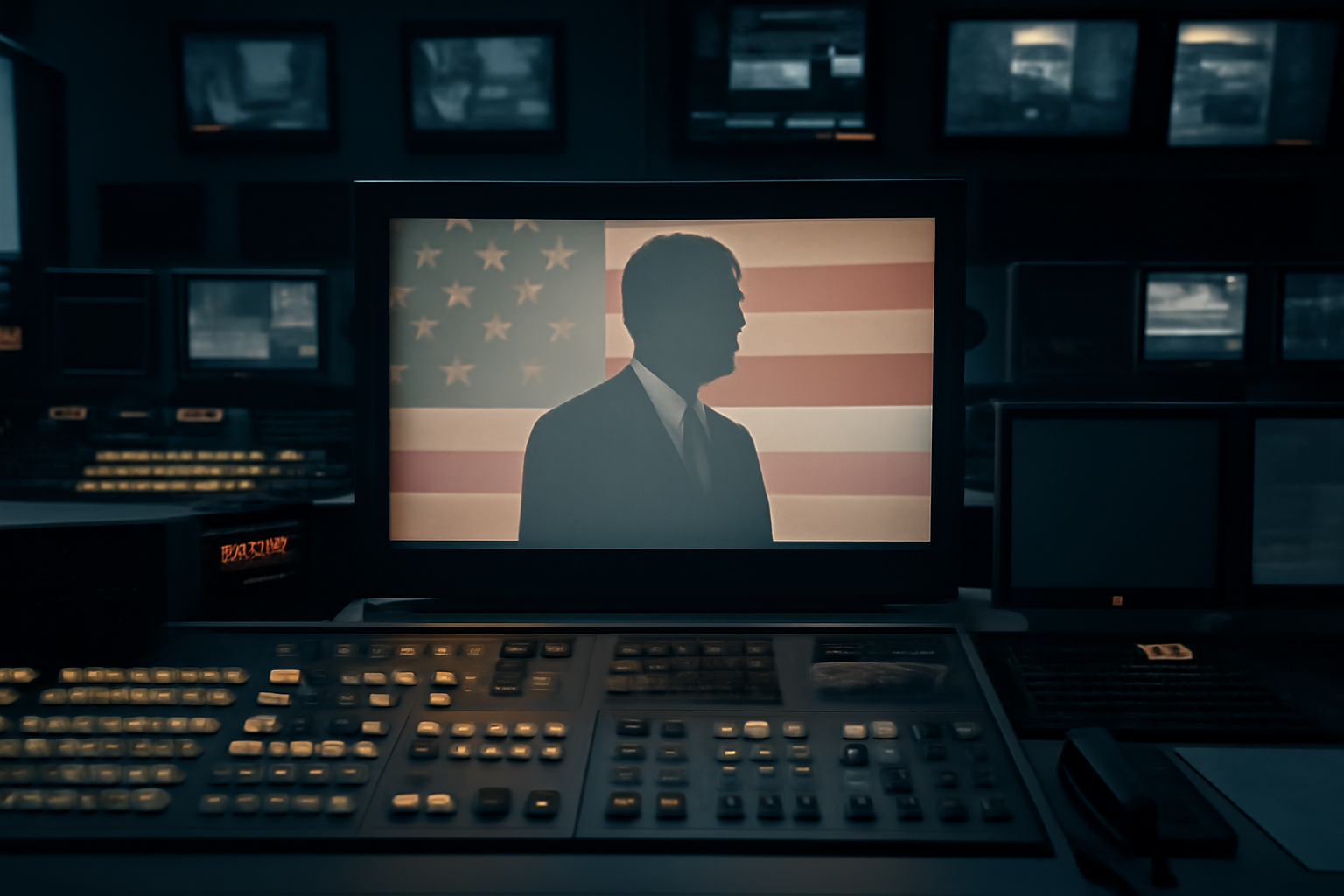 Television screen displaying a government-funded political advertisement featuring the U.S. Capitol in the background