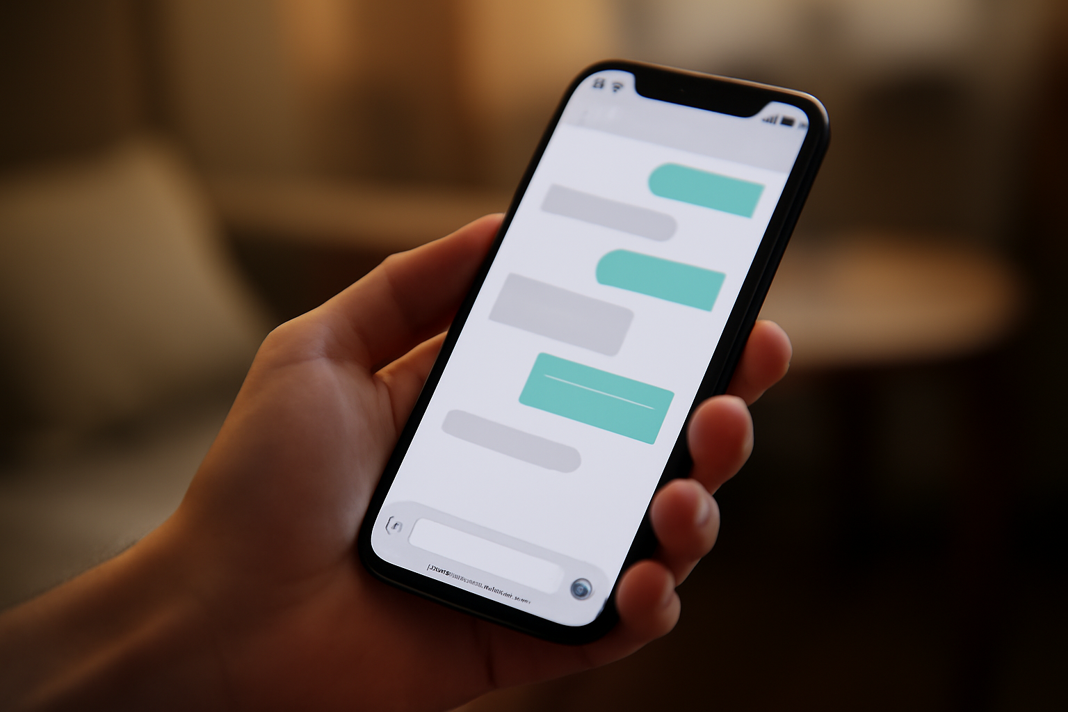 A smartphone screen showing a text message conversation with food order suggestions and photos