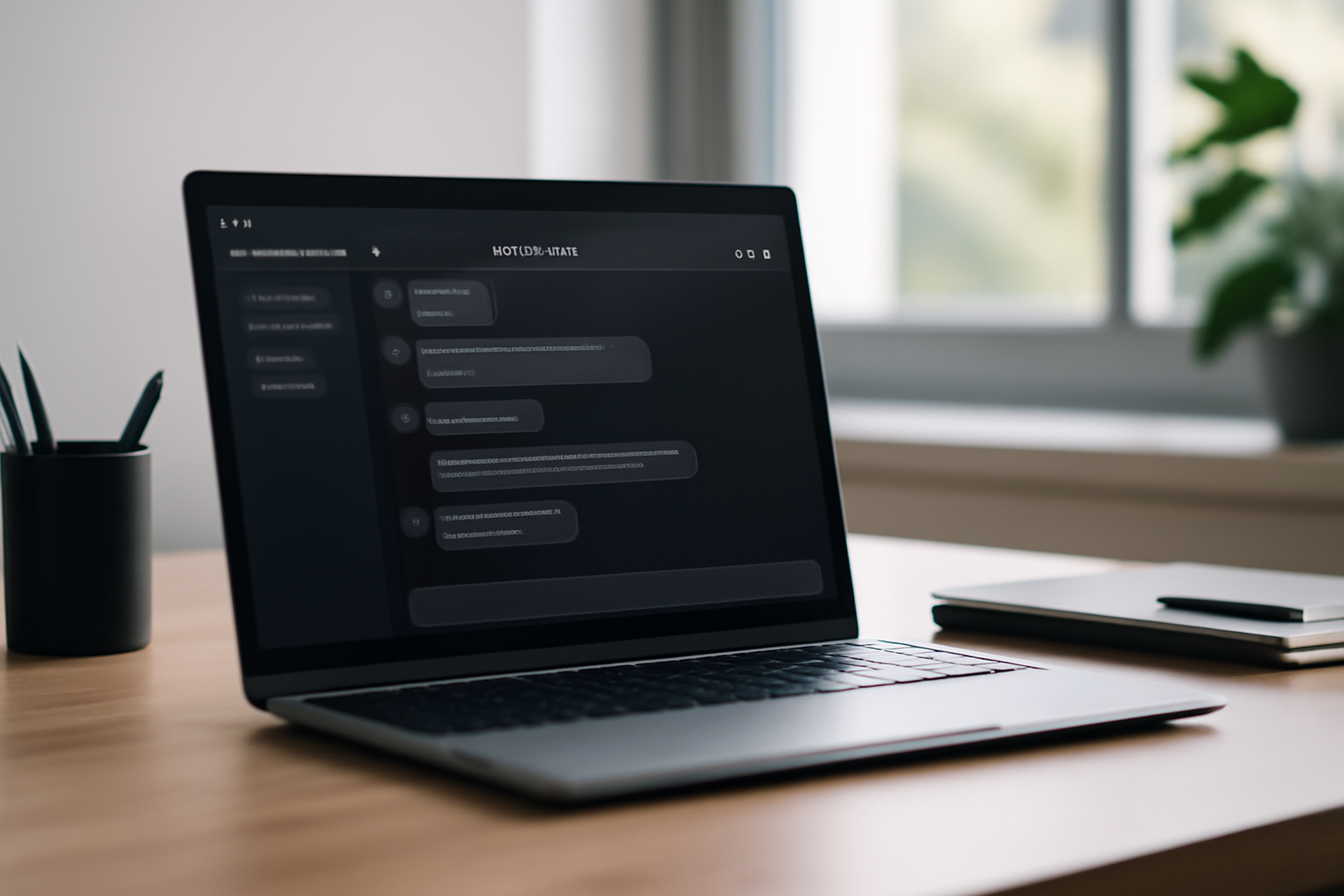Laptop screen displaying a redesigned Copilot app interface with tabs for chat, code, and autopilot agents